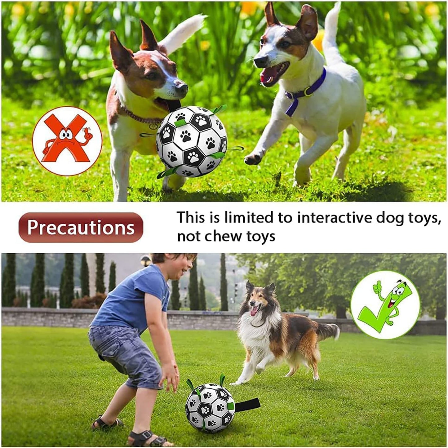 Interactive Dog Soccer Ball Toy for Large Dogs – Durable Outdoor Training Football