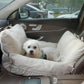 Linen Dog Car Seat Bed for Front Seat – Safety Travel Booster for Small & Medium Dogs