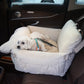 Linen Dog Car Seat Bed for Front Seat – Safety Travel Booster for Small & Medium Dogs